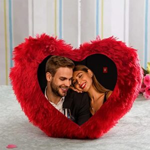dwarkagifts24x7 heart fur pillow
